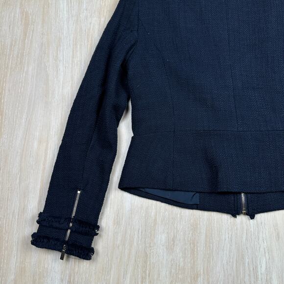 NWT Premise Navy Night Life Tweed Full Zip Preppy Chic Office Blazer Jacket 4 - Picture 9 of 13